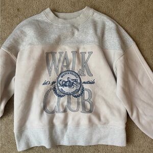 Abercrombie & Fitch Cream and Gray walk club sweatshirt